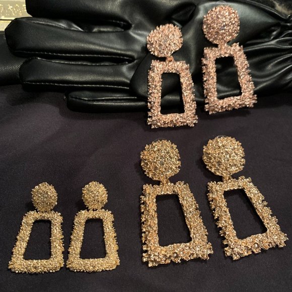 Designer Styled Hammered Shimmer Earrings - Picture 13 of 15